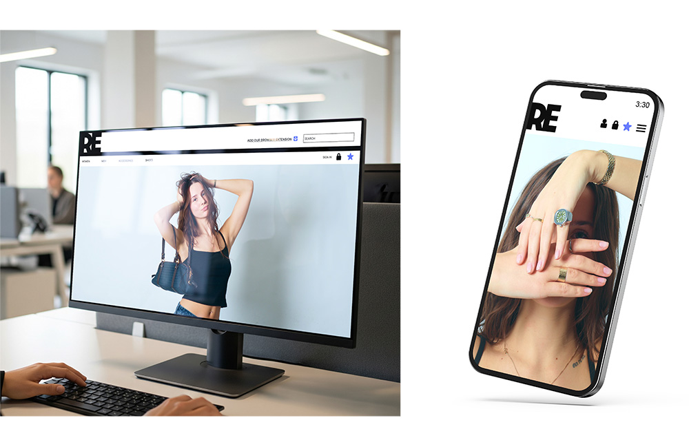Iphone and desktop mockup of RE website.